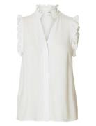Selected Slfviva Sl Sun Ruffle Top Noos Vit