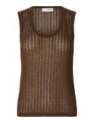 Selected Slfhennah Sl Knit Structure Top Brun