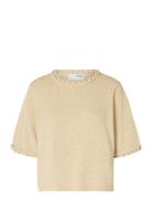 Selected Slfalma 2/4 Knit O-Neck Beige