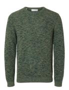 Selected Slhvince Ls Knit Bubble Crew Neck W Grön
