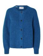 Selected Slflulu Ls Knit Short Cardigan Noos Blå