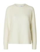 Selected Slflulu Ls Knit O-Neck Noos Kräm