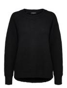 Selected Slflulu Ls Knit O-Neck B Noos Svart