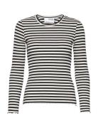 Selected Slfanna Ls Crew Neck Tee Str Noos Svart