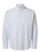 Selected Slhregrick-Ox Shirt Ls Noos Blå