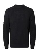 Selected Slhryan Structure Crew Neck Svart
