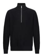 Selected Slhaxel Ls Knit Half Zip W Svart