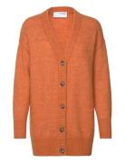 Selected Slfmaline Ls Knit Long Cardigan Noos Orange