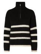 Selected Slfmaline Ls Knit Half Zip Noos Svart