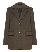 Selected Slfsasja Wool Blazer B Khaki Green