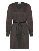 Selected Slfagnethe Glitter Short Jaquard Dress Svart