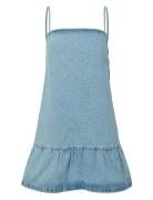 Pieces Pcnoel Short Slip Denim Dress D2D Fsy Pp Blå