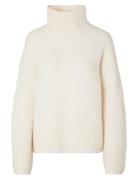 Selected Slfgabella Ls Knit High-Neck Noos Kräm