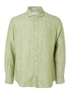 Selected Slhregkylian-Linen Shirt Ls Cut Away Grön