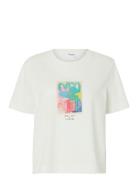 Selected Slfessential Ss Boxy Printed Tee Vit