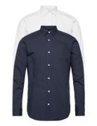 Jack & J S Jjjoe Shirt Ls 2 Pack Mp Blå