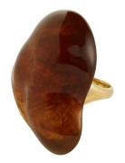 Pilgrim Lian Ring Gold-Plated/Brown Brun