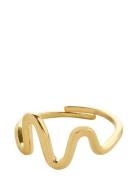 Pilgrim Lulu Wavy Stack Ring Gold-Plated Guld