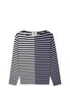 Mads Nørgaard Soft Single Silke Tee Ls Marinblå