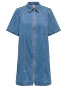ONLY Onlrosenheim S/S Zip Dress Dnm Akm Moch Blå