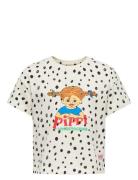 Kids Only Kmgpippa Life S/S Boxy Printed Tee Jrs Kräm