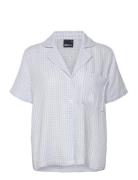 Gina Tricot Gingham Gauze Homewear Shirt Vit