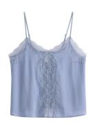 Lindex Camisole Lace Satin Blå