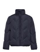 Mango Quilted Coat Marinblå