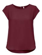 ONLY Onlvic S/S Solid Top Ptm Burgundy