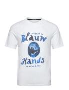 Scotch & Soda Denim Artwork T-Shirt Vit