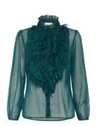 Saint Tropez Liljasz Crinkle Ls Shirt Blå