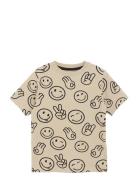 Minymo T-Shirt Ss Aop Kräm