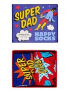 Happy Socks 2-Pack Super Dad Socks Gift Set Blå