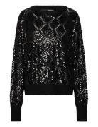 ROTATE Birger Christensen Sequin Knit Jumper Svart