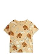 Mini Rodini Mammoth Aop Ss Tee Beige
