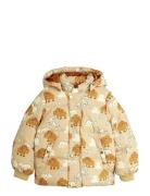 Mini Rodini Mammoths Aop Hooded Puffer Beige