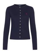 Polo Ralph Lauren Stretch Mesh Cotton Crewneck Cardigan Marinblå