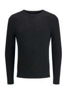 Jack & J S Jjeemil Knit Cable Crew Neck Noos Svart
