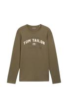 Tom Tailor Printed Longsleeve Khaki Green