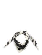 Mango Floral-Print Satin Scarf Svart