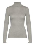 Rosemunde Rwbeatha Silk Ls Rollneck T-Shirt Grå
