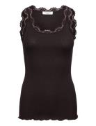 Rosemunde Rwbabette Sl U-Neck Long Lace Top Brun