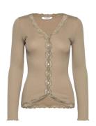Rosemunde Silk Cardigan W/ Lace Beige