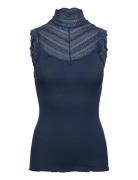 Rosemunde Rwbenita Sl Turtleneck Lace Top Marinblå