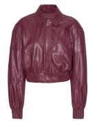 ROTATE Birger Christensen Bomber Jacket Burgundy