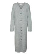Vero Moda Awninna Ls V-Neck 7/8 Knit Dress Grå