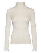 Rosemunde Rwbeatha Silk Ls Rollneck T-Shirt Kräm