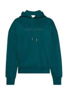 Calvin Klein A- Logo Emb French Terry Po Hood Grön