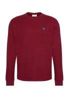 Calvin Klein Jeans Ls Waffle Badge Crewnk Tee Burgundy