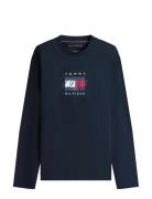 Tommy Hilfiger Linear Flag Graphic Ls Tee Marinblå
